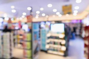 pharmacy drugstore shop interior blur background photo