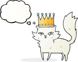 freehand drawn thought bubble cartoon posh cat vector