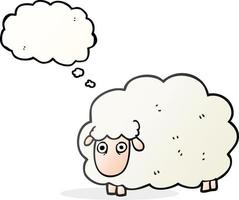 freehand drawn thought bubble cartoon farting sheep vector