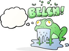 freehand drawn thought bubble cartoon gross little frog vector