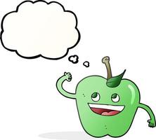 freehand drawn thought bubble cartoon apple vector