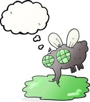 freehand drawn thought bubble cartoon gross fly vector