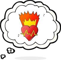 freehand drawn thought bubble cartoon heart rate vector
