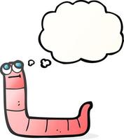 freehand drawn thought bubble cartoon worm vector