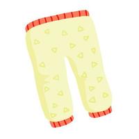 Baby pants. Infant clothes and pajamas with pattern. Cartoon illustration isolated on white background vector
