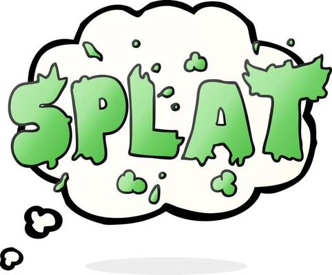freehand drawn thought bubble cartoon splat