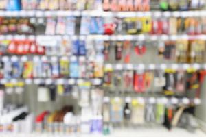 Hardware and tool in supermarket store blur background photo