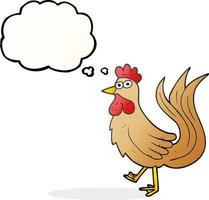 freehand drawn thought bubble cartoon cock vector