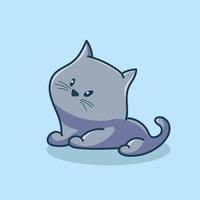 lindo gato mascota dibujos animados diseño plano vector