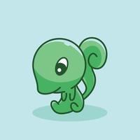 lindo monstruo personaje de dibujos animados mascota diseño plano vector