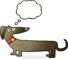 freehand drawn thought bubble cartoon sausage dog vector
