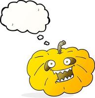 freehand drawn thought bubble cartoon halloween pumpkin vector