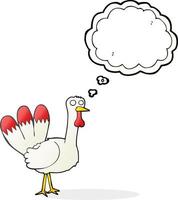 freehand drawn thought bubble cartoon turkey vector