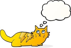 freehand drawn thought bubble cartoon cat vector