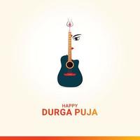 Happy Durga puja creative concept, 3D Illustration. vector