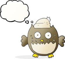 freehand drawn thought bubble cartoon owl vector