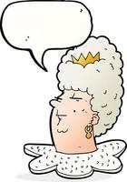 cartoon queen s head with speech bubble vector