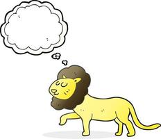 freehand drawn thought bubble cartoon lion vector