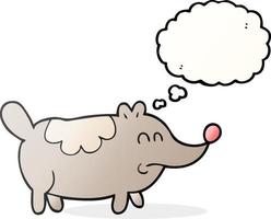 freehand drawn thought bubble cartoon small fat dog vector