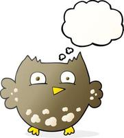 freehand drawn thought bubble cartoon little owl vector