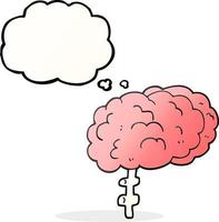 freehand drawn thought bubble cartoon brain vector