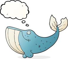 freehand drawn thought bubble cartoon whale vector