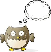 freehand drawn thought bubble cartoon owl vector