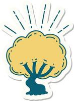 sticker of a tattoo style tree vector