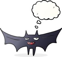 Burbuja de pensamiento dibujada a mano alzada cartoon murciélago de halloween vector