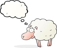 funny freehand drawn thought bubble cartoon sheep vector