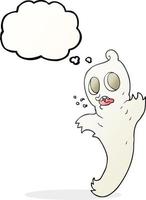 freehand drawn thought bubble cartoon ghost vector