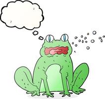 freehand drawn thought bubble cartoon burping frog vector