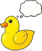freehand drawn thought bubble cartoon rubber duck vector