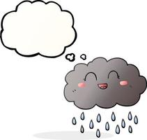 freehand drawn thought bubble cartoon rain cloud vector