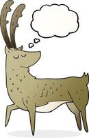 freehand drawn thought bubble cartoon manly stag vector