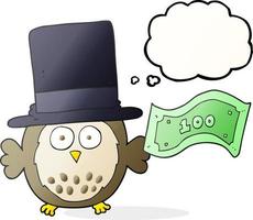freehand drawn thought bubble cartoon rich owl vector
