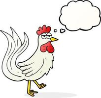 freehand drawn thought bubble cartoon cock vector