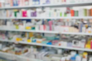 pharmacy drugstore shop interior blur background photo