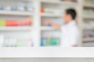 pharmacy table in the pharmacy drugstore photo