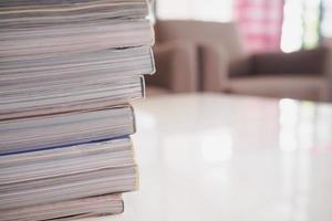 Stack of magazines .Closeup background of a pile of old magazines with  bending pages 23579660 Stock Photo at Vecteezy