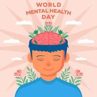 flat world mental health day design concept vector