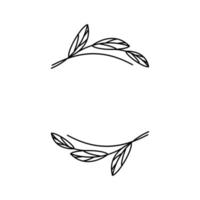 twigs for the logo. postcard element. floral ornament simple isolate. border branches and leaves, place for text. pattern for text or title vector