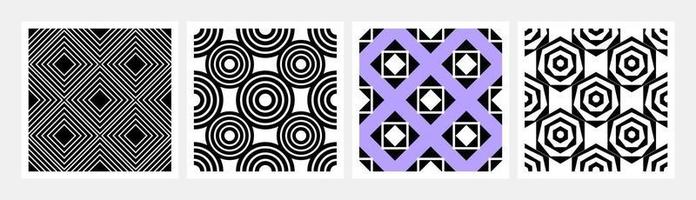 seamless background geometric set. selection wallpaper decor interior. geometric ornament patterns. simple stylish backgrounds in flat style. vector illustration