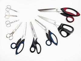 top view of semicircle from various scissors photo