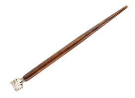 Bolígrafo con punta ancha y portalápices marrón de madera foto