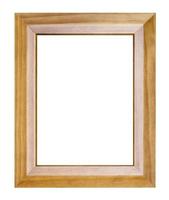 empty modern wide brown wooden picture frame photo