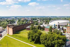 above view of wall and Tower of Kolomna Kremlin photo