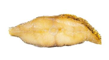 cross section of cold smoked halibut isolated photo