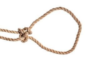 another side of Running bowline knot tied on rope photo