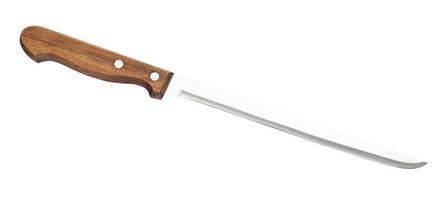 fillet knife with wooden handle isolated photo